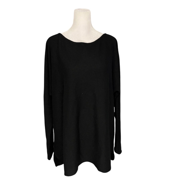 Charter Club Luxury Black 100% Cashmere Shirtail Sweater Size XL NWT - Picture 3 of 8